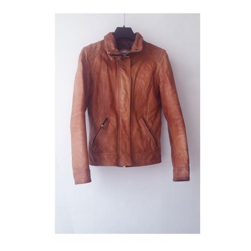 Veste cuir best sale femme camel